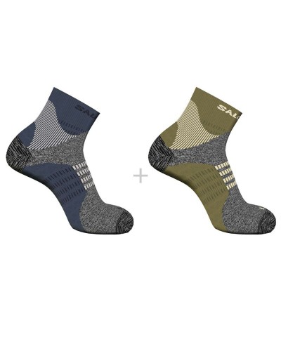Sports Socks Salomon X Ultra Access Quarter Olive 2 pairs