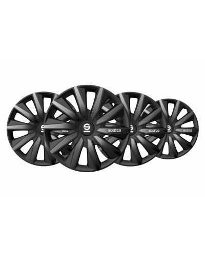 Radkappe Sparco Milano Schwarz/Grau 15" 4 Stück