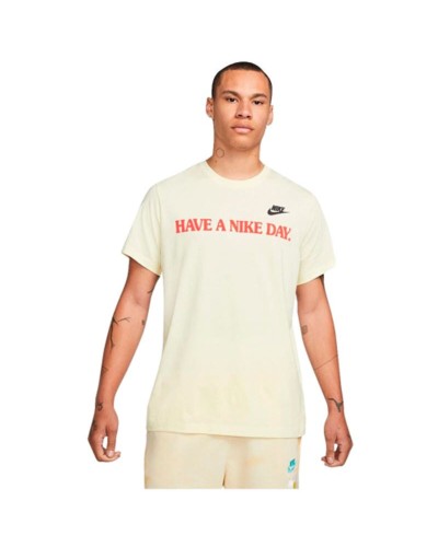 Maglia a Maniche Corte Uomo Nike Have A Nice Day Beige
