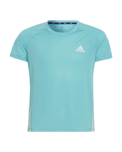 Camiseta de Manga Corta Infantil Adidas AEROREADY Aguamarina