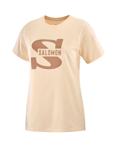 Men’s Short Sleeve T-Shirt Salomon Beige
