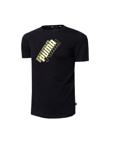 Lasten Lyhythihainen paita Puma Power Logo Boys Musta