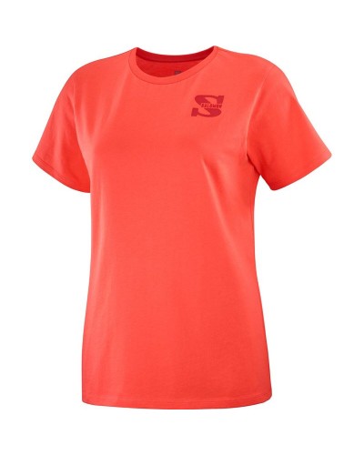 Heren-T-Shirt met Korte Mouwen Salomon Outlife Small Logo Rood