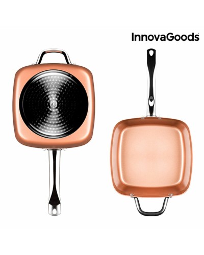 Set de Sartén Multifunción 5 en 1 Copper InnovaGoods IG117346 4 Piezas Plateado Metal Aluminio 5 Piezas Ø 24 cm (Reacondicio