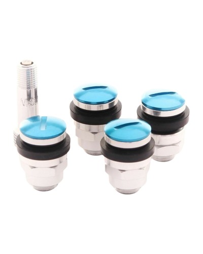 Set di valvole per pneumatico Japan Racing JR V1 Azzurro Alluminio (4 Unità)