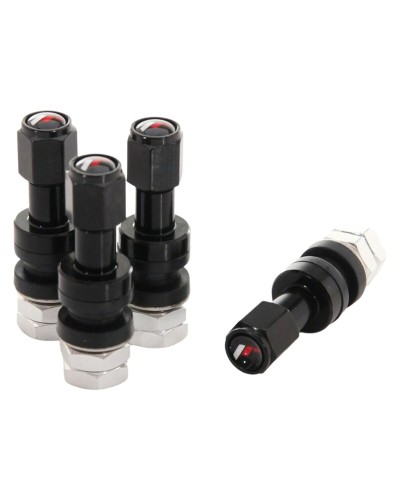 Set di valvole per pneumatico Japan Racing V2 + Logo Nero Alluminio