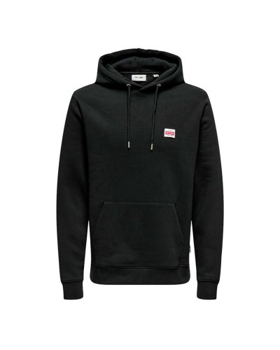 Felpa con Cappuccio Uomo Only & Sons Onsdawson Reg Hoodie Vd Nero