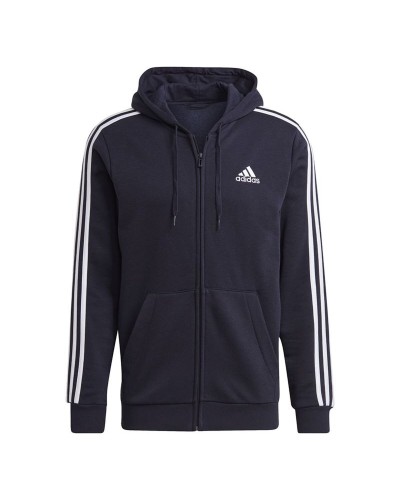 Herenhoodie Adidas 3S Fl Fz Hd Donkerblauw