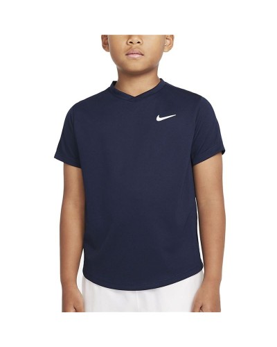 Child's Short Sleeve T-Shirt Nike CV7565-451 Navy Blue