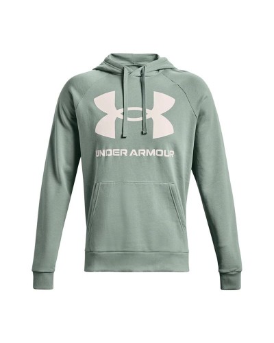 Felpa con Cappuccio Uomo Under Armour Rival Big Logo Azzurro