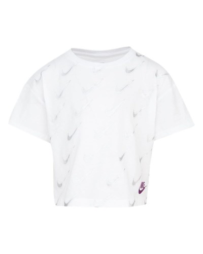 Camiseta de Manga Corta Infantil Nike 36I352-001 Blanco