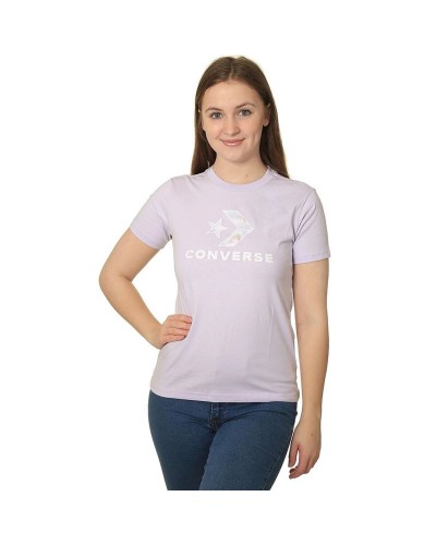 Women’s Short Sleeve T-Shirt Converse 10024538-A04 Lavendar
