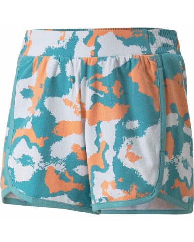 Lasten urheilushortsit Puma Alpha AOP Girls White Vihreä