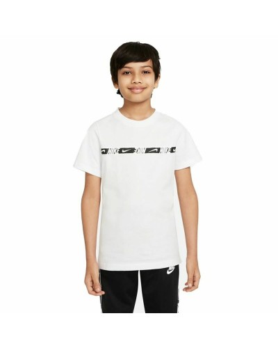 Camiseta de Manga Corta Infantil Nike B-Repeat Blanco