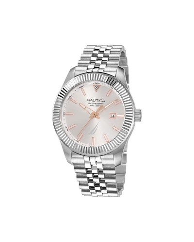 Miesten rannekellot Nautica Hopeinen (Ø 43 mm)