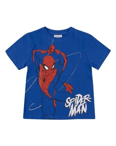 T-Shirt met Korte Mouwen voor kinderen Spider-Man Blauw