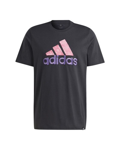 Heren-T-Shirt met Korte Mouwen Adidas Zwart