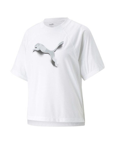 Dames-T-Shirt met Korte Mouwen Puma Modernoversi Wit
