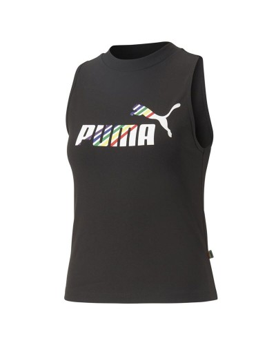 Damen Kurzarm-T-Shirt Puma Ess+ Love Is Love Sl Schwarz