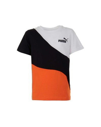 Kurzarm-T-Shirt für Kinder Puma Power Cat Schwarz