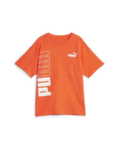 Maglia a Maniche Corte per Bambini Puma Power Colorblock Arancione scuro