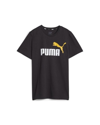 Camiseta de Manga Corta Infantil Puma Ess+ 2 Col Logo Negro