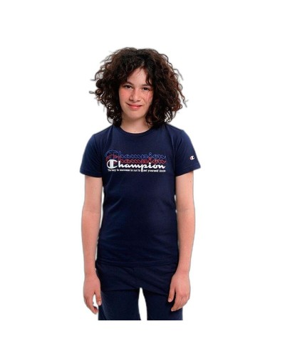 T-Shirt met Korte Mouwen voor kinderen Champion Crewneck