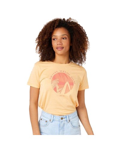 Camiseta de Manga Corta Mujer Rip Curl Re-Entry Crew Neck Beige