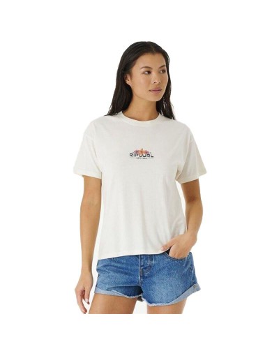 Camiseta de Manga Corta Mujer Rip Curl Brighter Sun Relaxed Blanco