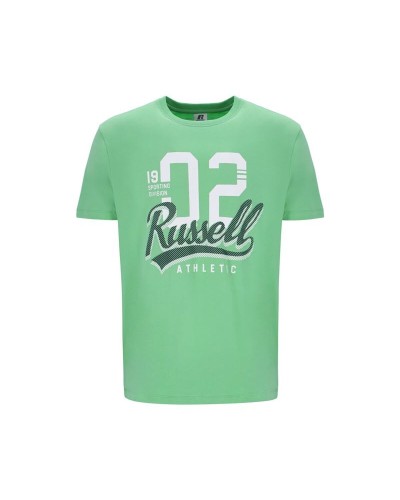 Heren-T-Shirt met Korte Mouwen Russell Athletic Amt A30101 Lichtgroen