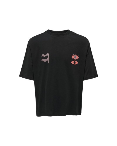 Men’s Short Sleeve T-Shirt Only & Sons Onslenny Ovz Element Black