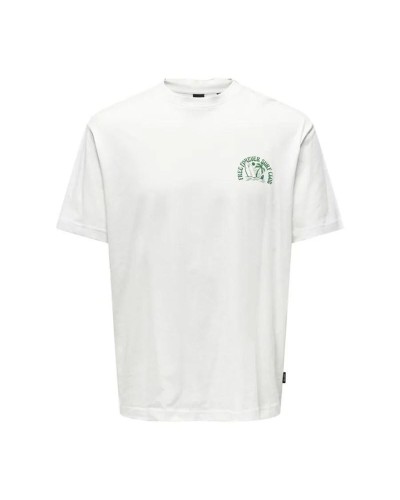 Heren-T-Shirt met Korte Mouwen Only & Sons Onskylan Rlx Icon Cloud Dancer Wit