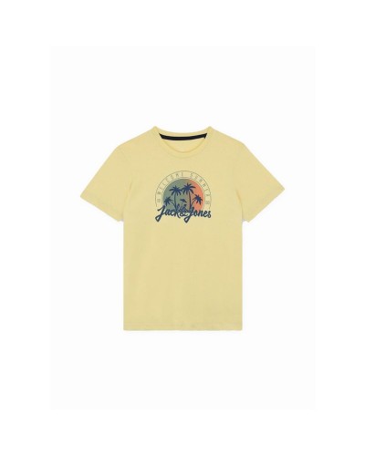Kurzarm-T-Shirt für Kinder Jack & Jones Jjsummer Smu Vibe Ss Crew Gelb