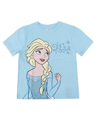 T-Shirt met Korte Mouwen voor kinderen Frozen Licht Blauw