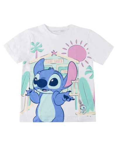 Child's Short Sleeve T-Shirt Stitch White