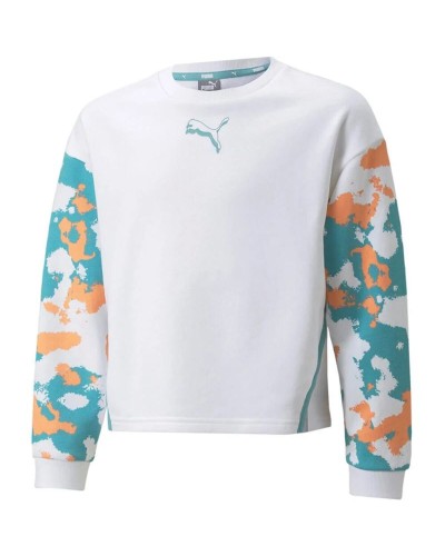 Sweatshirt ohne Kapuze für Mädchen Puma Alpha Crew Weiß