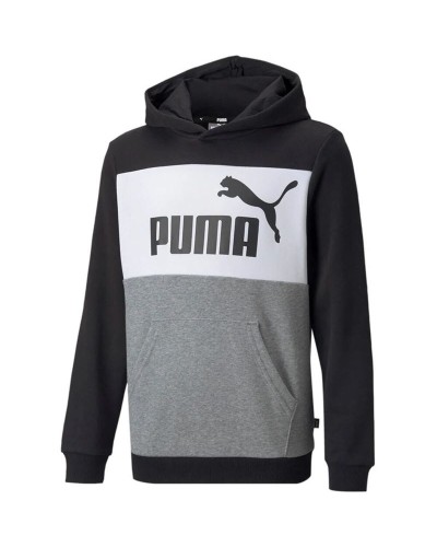 Sudadera con Capucha Niño Puma Essential Colorblock Boys Black Negro