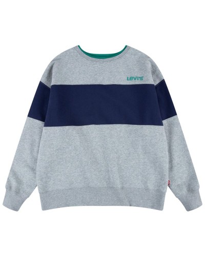 Felpa senza Cappuccio Bambino Levi's Colorblock Crewneck Grigio chiaro