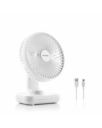 Oplaadbare bureauventilator InnovaGoods Wit 3600 mAh / 13,3 W Ø5,4'' (Refurbished C)