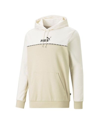 Herren Sweater mit Kapuze Puma Essentials Block X Tape Beige