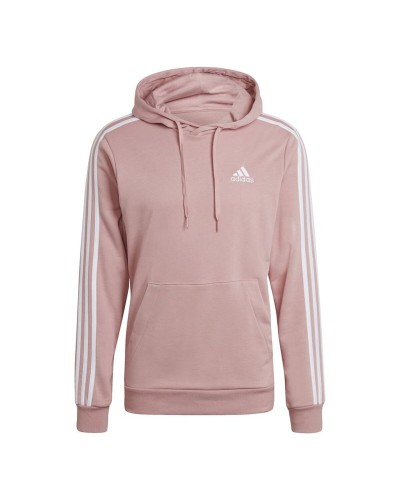 Tröja med huva Herr Adidas Essentials 3 Bandas Ljusrosa