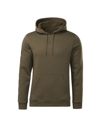 Felpa con Cappuccio Uomo Reebok Training Essentials Tape Cachi
