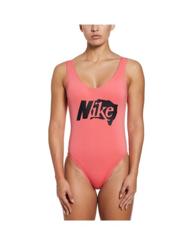 Damen Badeanzug Nike Koralle