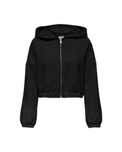 Jacka Only Onlscarlett Ls Elastic Zip Hood Swt Noos Svart