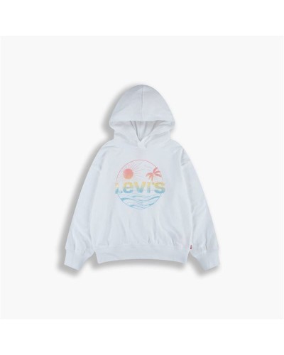 Felpa con Cappuccio da Bambina Levi's Sportswear Levi's Oversized Bianco