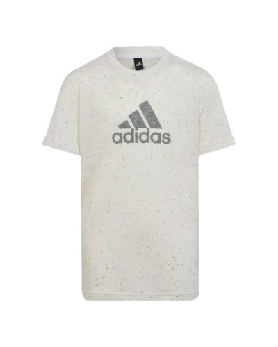 T-Shirt met Korte Mouwen voor kinderen Adidas IC0107 Wit