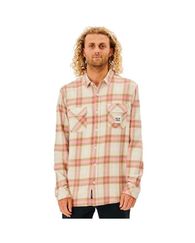 Herren Langarm-Hemd Rip Curl Salt Water Culture Beige (S)