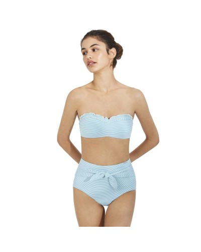 Bikini Ysabel Mora Bandeau Rayas Turkos