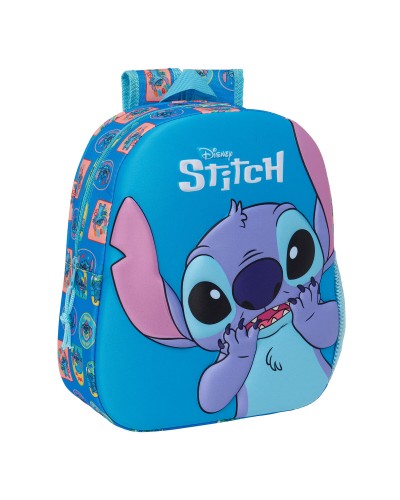 Zaino Scuola Stitch Azzurro 27 x 33 x 10 cm