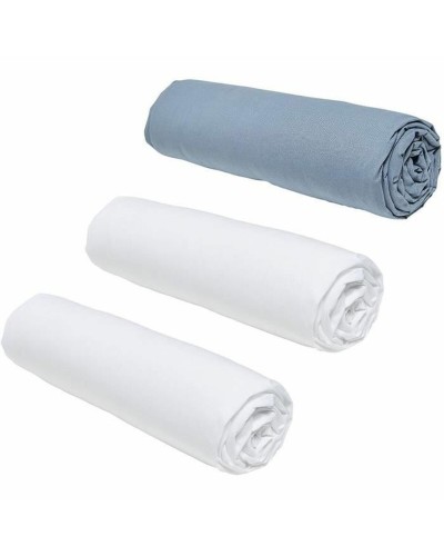 Lenzuolo con angoli TODAY Bianco/Grigio 160 x 200 cm 3 Unità